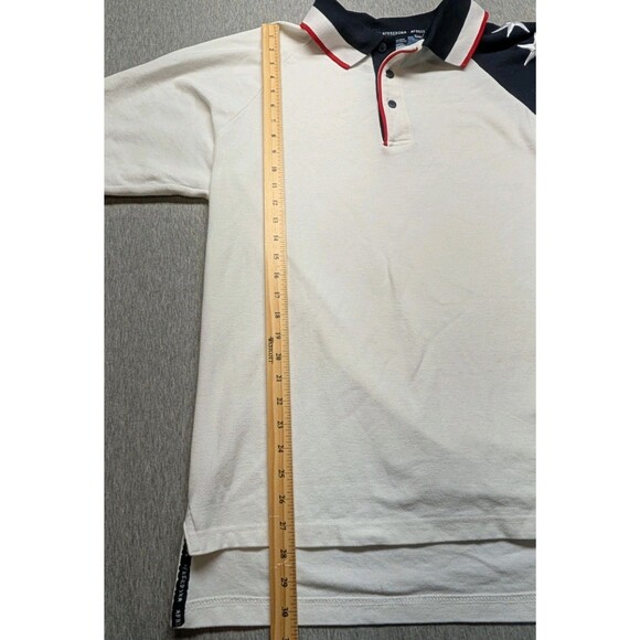 Rock Point Men's XL White Polo Shirt Patriotic Stars on Sleeve USA Freedom - Picture 10 of 13